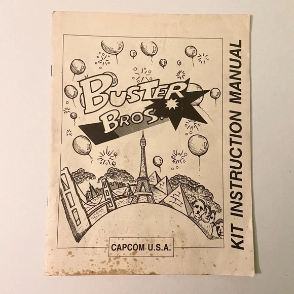 Vintage Buster Bros Capcom Video Arcade Game Service Instruction Manual Stained - Picture 10 of 10